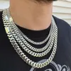 Collier plaqué or 14K/or véritable fait à la main, chaîne cubaine pour hommes, bijoux Hip Hop