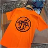 Męskie koszulki luksusowe H Designer T Shirt Mens Bluza Koń nadruk krótkie rękawe T-shirt mężczyzn Kobiet bawełniany rękaw Tshirt Tshirt Tose Tee Dhzap