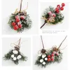 Decorazioni natalizie 5 pezzi Bacca rossa di Natale Fiore artificiale Pigna Ramo Decorazioni per albero di Natale Ornamento Confezione regalo Corona fai da te per la casa 231009