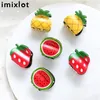 Clips de cheveux Barrettes imixlot 5 styles mignons mini ananas de fraises pastèque acrylique acrylique accessoires de cheveux