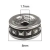 Kralen 8Seasons Vintage Roestvrij Staal Rond Antiek Zilver Kleur DIY Maken Sieraden 8mm Dia. Gat: ca. 1,7-2,3 mm 1 stuk