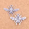 46 pièces Antique argent plaqué Bronze plaqué abeille miel pendentif à breloques collier à faire soi-même Bracelet résultats de Bracelet 32 24mm245i