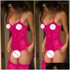 BRAS SETS BRAS SETS PORN Y BODYSTOCKING Women Erotic underkläder Bodysuit Underwear Babydoll Costumes Open Crotch Plus Size Female Halter Dhyru