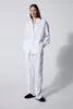 Blusas femininas 2023 outono e inverno silhueta clássica estruturada camisa branca de mangas compridas