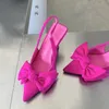 Sukienka buty letnia marka sandałów sandałów butów moda bow-kalot spiczasty palca na damskie eleganckie sukienki buty 231009