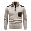 Pulls pour hommes Pull à col roulé pour hommes Demi-fermeture à glissière Automne Hiver Chemisier froid Polaire Y2K Sweatshirts Qualité Jumpers Mâle Tricot Polo Pull 231010