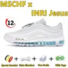 97 97S MENS Running Shoes Blue Hero Mschf X Inri Jesus Satan Sean Wotherspoon Red Leopard Pine Green Bred Reflective Easter Sky Men Women Trainers Sports Sneakers