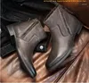 Boots 2023 Spring Autumn Ankle Fashion Male Cow Genuine Leather Shoes Dual Zip Leisure Motorcycle Boys A049