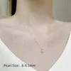 Pendant Necklaces ZHIXI Pure 18K Gold Necklace Pendant Princess Style Natural Akoya Sea Pearl 8-8.5mm Au750 Jewelry Fine Women Party Gift 231010