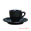 Mugs Mini Black Nuova Point Italy Coffee Cup And Saucer Set 9mm Super Thicked ESPRESSO S Professional Contest Level Small Cafe Mug 231009