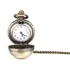 Pocket Watches Vintage Cute Small Ball Quartz Watch for Men Women Bronze Case Fob Chain Pendant Necklace Clock Collection Kids Gift