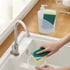 Liquid Soap Dispenser Dish And Sponge Holder Dishwashing Container Compact 550ml Dispensing For Bar Countertop Bathroom El Cafe