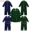 Pajamas Kids Baby Boys Girls Velvet Christmas Matching Family مجموعة طويلة الأكمام الأب الأم الأطفال Topspants