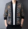 Invierno nuevo Desinger Moda para hombre cómodo cárdigans de lana suéteres cálidos suéteres negros Hombres con cuello en V Casual Abrigos de moda Chaqueta ropa masculina joven