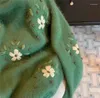 Pulls pour femmes Limiguyue Automne Hiver Vert Tricoté Pull Floral Broderie Femmes Cachemire Pull Tricots À Manches Longues Pull En Laine