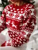 Kadın Sweaters Sweater Kadın Noel Geyiği Örme Uzun Kollu O boyun bayanlar Jumper Moda Kış Kış Sonbahar Külot Kıyafetleri Artı Sizel231010