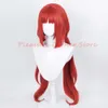 Genshin påverkar nilou cosplay peruk 80 cm lång rak röd peruk cosplay anime cosplay peruker värmebeständig syntetisk pre -stil wigscosplay