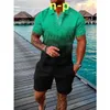 Mens Tracksuits Summer Polo kortärmade shorts andningsdräkt storlek S-6xl wwki