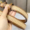 Ceinture tissée de paille de mode premium 2,5 cm / 1,8 cm de largeur de largeur pour femmes ceintures avec boîte de cadeaux Noël