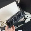 حقيبة كتف مصممة من المصمم ، حقيبة كتف جلدية أصلية 19cm Crossbody ، سلسلة Knockoff ، YC535