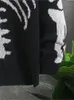 Chandails pour hommes Harajuku rétro hommes crâne imprimé cardigan à manches longues pull cardigan col en v boutonné manteau 231009