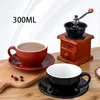 Cafetières européennes minimalistes, tasse de luxe, Cappuccino Latte, ensemble de soucoupes professionnelles en céramique, 300ml