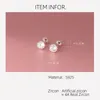Stud Earrings 925 Sterling Silver For Women Small Sweet Earring Diameter Round Woman Ball Nut
