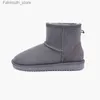 Stövlar Storlek 38-48 Australien Fårskinn Suede Leather Men Shearling Wool päls fodrade Vinterstövlar Korta ankel Snöstövlar Keep Warm Shoes Q231010