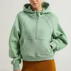 LL-665 Hoodies Egzersiz Fitness Wear Womens Yoga Kıyafet Spor Giyim Dış Kısa Ceket Dış Mekan Giyim Günlük Yetişkin Koşu Kapüşonlu Uzun Kollu