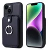 3 kaartsleuf ring stand Lederen Mobiele Telefoon Gevallen Case voor iPhone 15 14 13 12 11 pro max xr xs 7 8 6 iphone15 anti-drop case