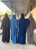 Vêtements ethniques 2023 Khimar pour les femmes musulmanes Islam Burqa Prière Vêtement Ramadan Femme Dubaï Plain Hijab Long Foulard Solide Couleur Turban