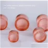 Cosmetische pot Groothandel roze glazen pot Lege make-up crèmepotten Reismonstercontainer Flessen met binnenvoeringen en roségouden deksels voor Dhcj8