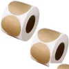 Adhesive Stickers Wholesale 500 Per Roll Natural Brown Kraft Stickers Round Blank For Store Owners Crafts Organizing Jar And Canning L Dhb8R