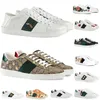 Ace baskets femmes chaussures de créateurs tigre abeille étoiles serpent brodé abeilles chaussure de plate-forme imprimé en cuir bande blanche toile beige hommes de luxe femmes baskets décontractées