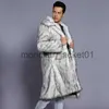 Herren Leder Kunstleder Herren neuer Winterpelzmantel Nachahmung Fuchspelz große lange warme lässige Wolle Trenchcoat J231010