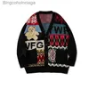 Women's Sweaters Ugly Christmas Sweater Cute Bear Top Oversize Men High Street Knitting Sweater V-neck Single-breasted Pullover Women Couple CoatL231010