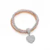 Bracelets de perles de charme de coeur en cristal de luxe réglable pour femme or argenté Multi chaînes Bracelet 2020 nouvelle mode Jewelry260U