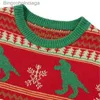 Kobiety swetry dzianiny świąteczny sweter unisex 3D dinozaur brzydkie świąteczne swetry świąteczne ściągacza lalka śmieszne imprezy świąteczne jumper topl231010