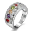 10 Teile/los LuckyShine Mode Für Frauen Schmuck Vintage Zirkonia Frauen, Verlobung, Hochzeit band Regenbogen Ring schmuck278V