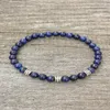 SN0326 Fashion Mens 6mm Beads Armband Lapis Lazuli Armband Womens eller Mens Natural Stone Stretch Armband Beaded Jewelry2395