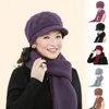 Baretten Dames Zonnehoed Gebreide Winter Sjaal Set Voor Ouderen Warm Zacht Stijlvolle Outdoor Cap Met Nekwikkel Ademend