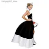 Theme Costume Alice In Wonderland Adult Women Fantasy Queen of Hearts Cosplay Comes with Crown Halloween Party Dress Q240307