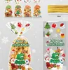 Christmas Decorations Candy Bag Gift Cookie Bags Biscuits Snack Plastic Transparent Packaging Party Decoration Supplies