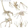 Autres fournitures de fête d'événement Halloween Bat Spider Squelette Scary Bones Modèle animal mobile Décoration de fête d'Halloween pour la maison hantée Props Enfants Jouet Q231010