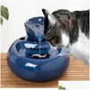 キャットボウルフィーダー猫ボウルフィーダーセラミック飲酒フィーダー電気噴水犬ボウルマティブペットウォーターディスペンサーシンクホームガーデンP dhedk