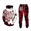 2023Men's Tracksuits Animal 3D Tiger Printed Men Hoodies Pants Casual Hooded Sweatshirt Sweatpants 2pc Set Autumm And Winter Sport Suit