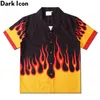 Dark Icon Flame Shirt Herren Vintage Street Herrenhemd Sommer Hawaiihemd Herrenbekleidung 210610284H