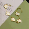 Motywy luksusowe klasyczne 4/cztery liście koniczyka Lucky Charm Bracelets 18K Gold Agate Shell Mother-of-Pearl dla kobiet i dziewczynki weselne Mother 'Day Bejdia Difts Difts