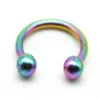 Rainbow Horseshoe 316L Surgical Steel NoSril Nose Ring Circular Piercing Ball Horseshoe Rings CBR Ring Earring16g 6mm 8mm 10mm301o