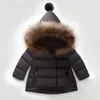 Down Coat Winter Girls Cotton Warm Jacket Baby Girl Colored Fur Collar Hoodies Kids Thicken Outerwear Children's Clothing